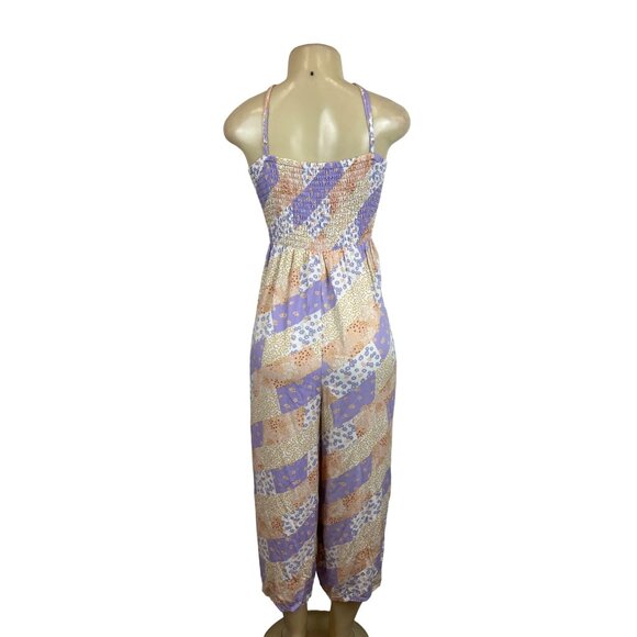 Arizona Womens Patchwork Floral Jumpsuit with Spaghetti Straps Sz XXL - Picture 3 of 8